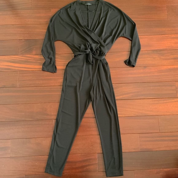 Zara Black Crepe Jumpsuit - Picture 1 of 7